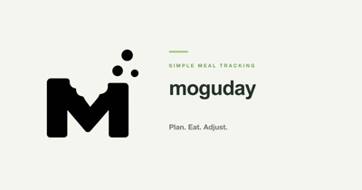 Simple Meal TrackingとPlan. Eat. Adjust.が表示されたmogudayの紹介画像